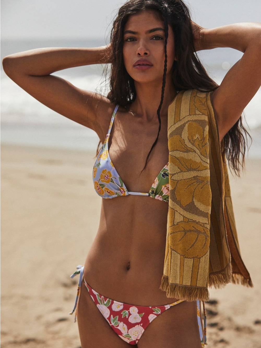 Free People Floral Mix Triangle Bikini